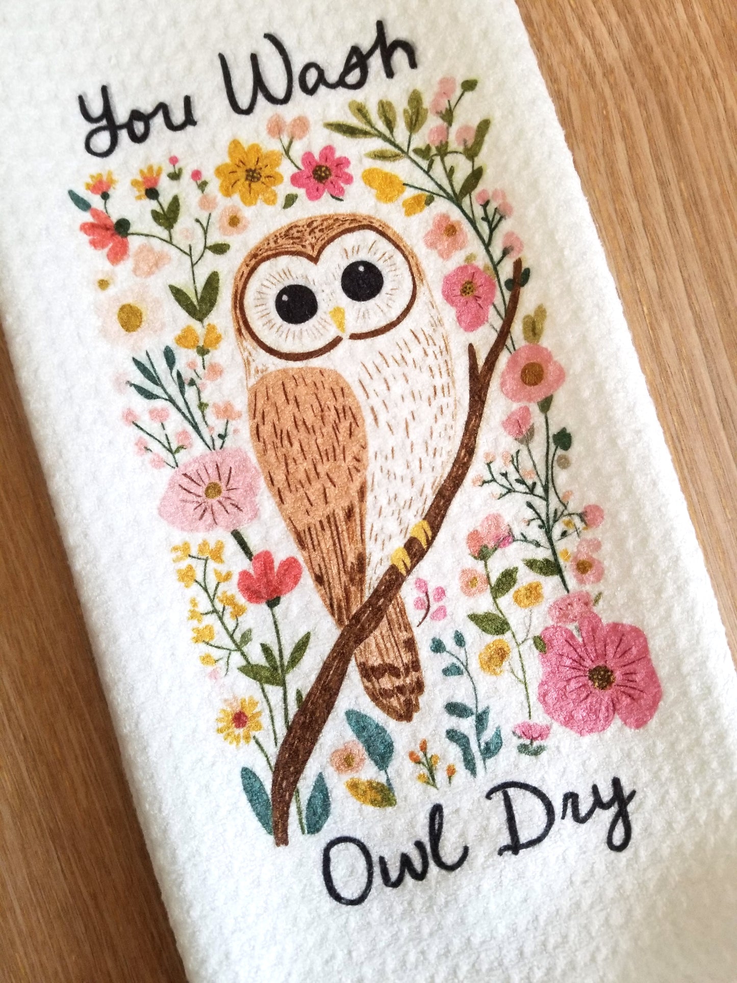 You Wash Owl Dry Tea Towel