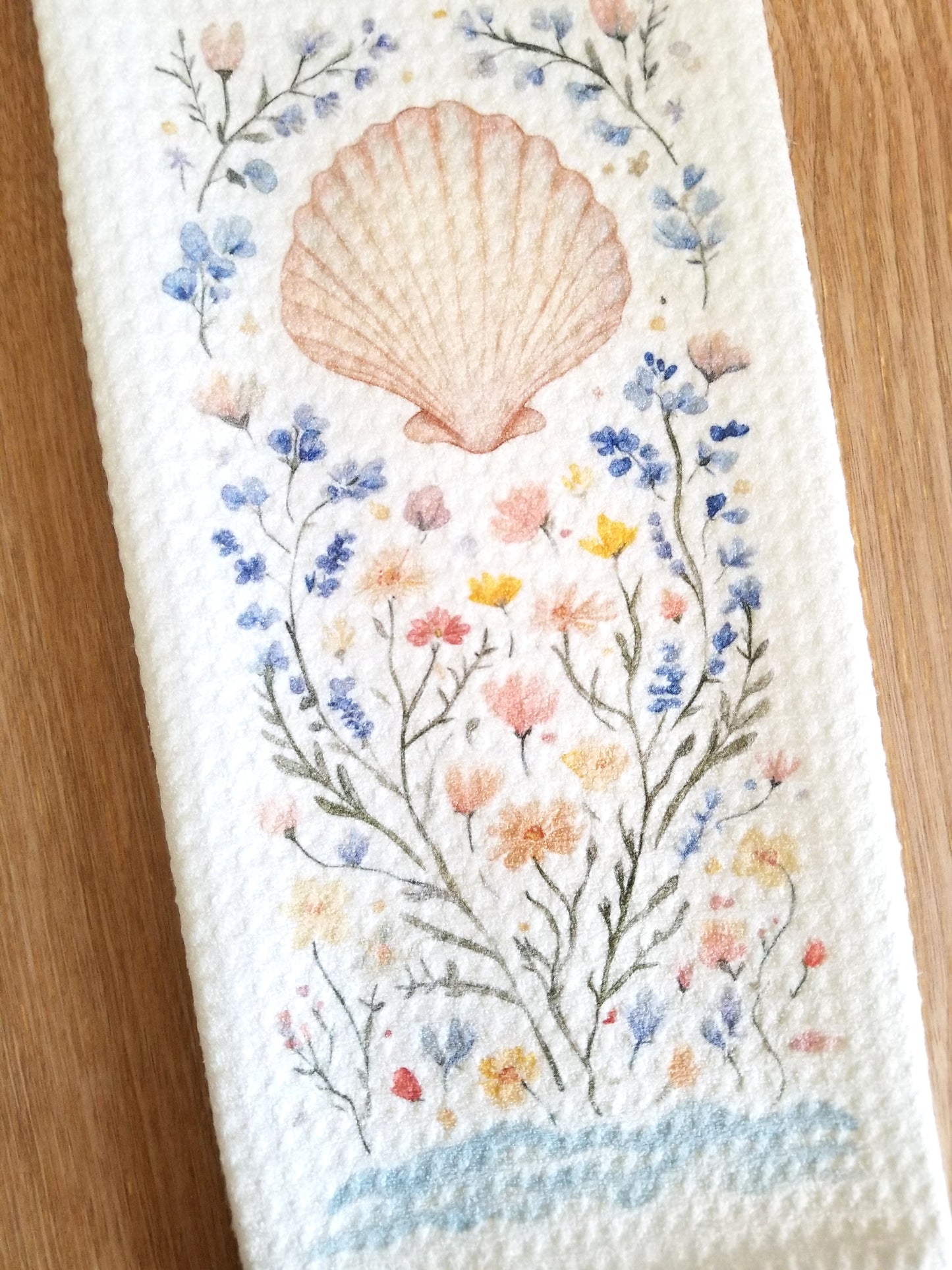 Coastal Seashell Tea Towel