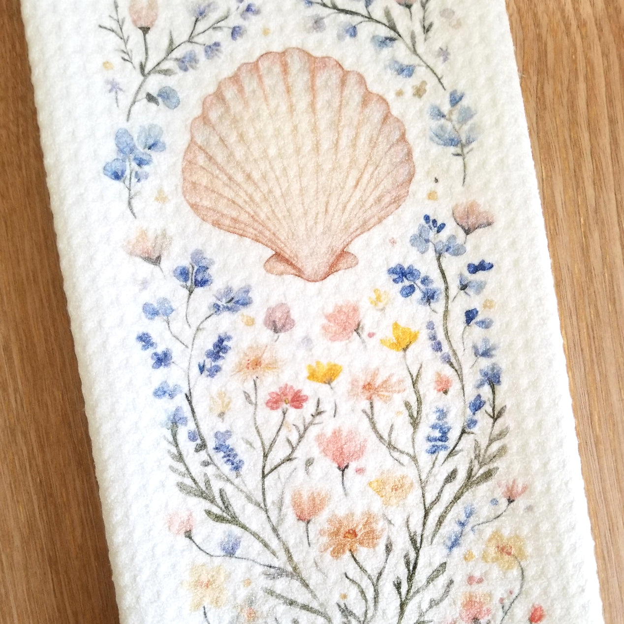 Coastal Seashell Tea Towel