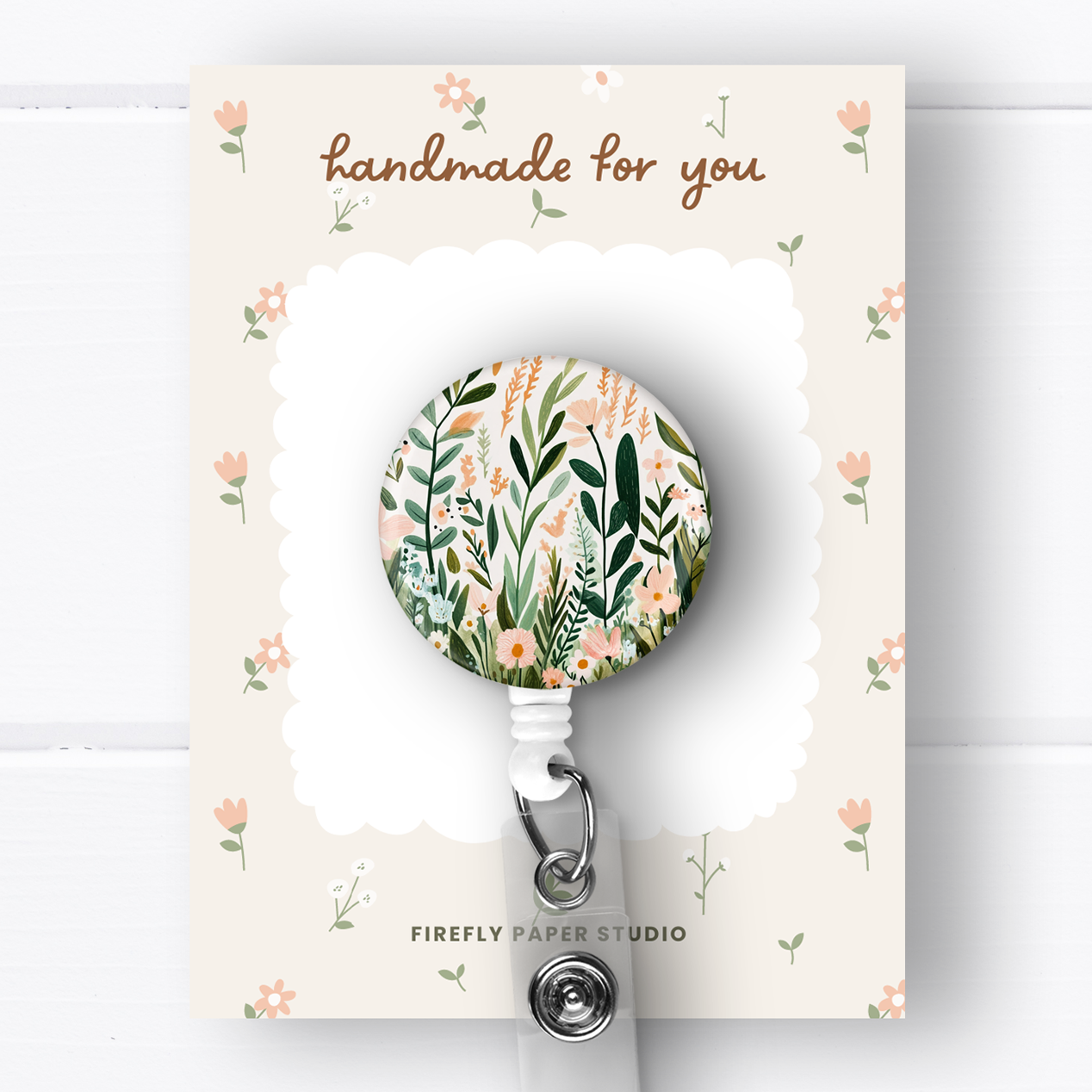 Greenery & Flowers Badge Reel