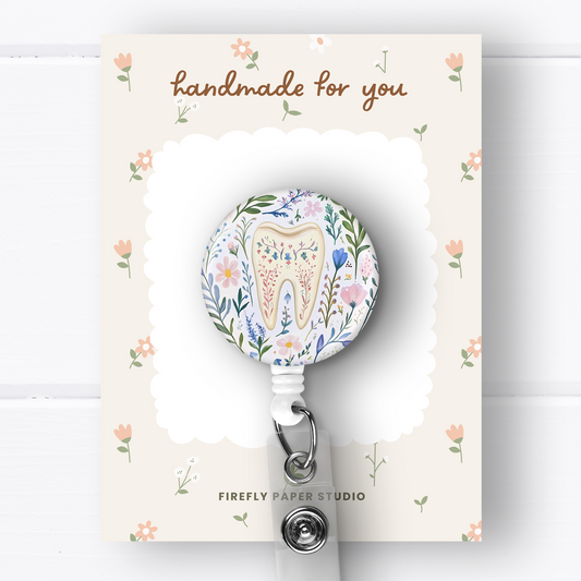 Floral Tooth Badge Reel