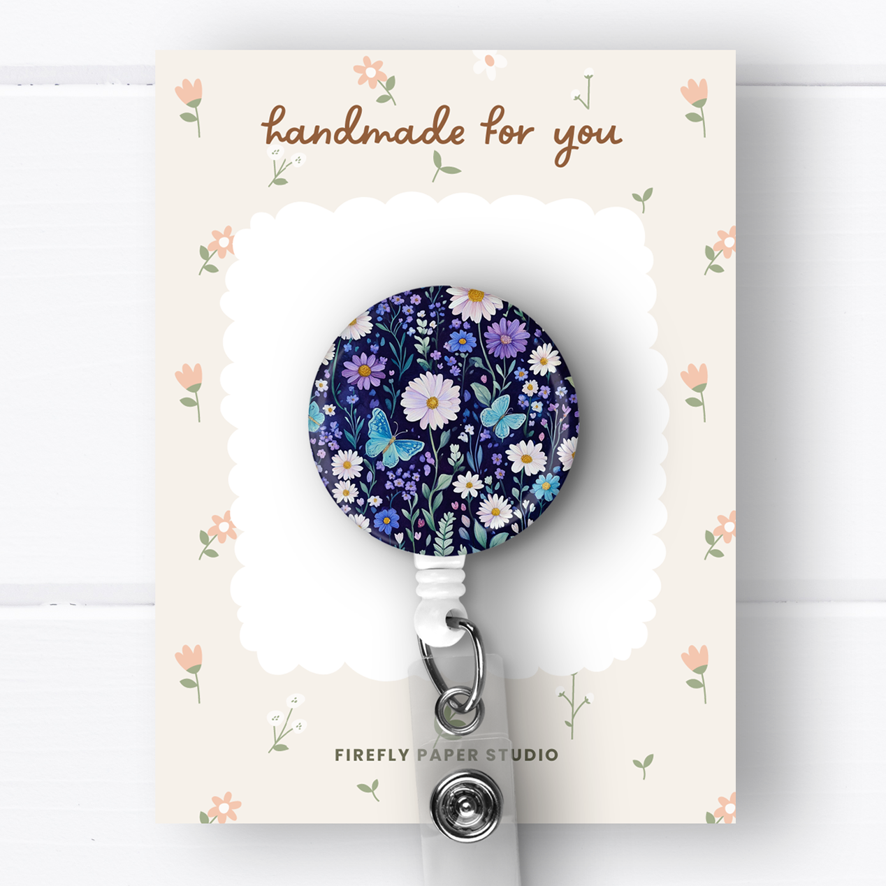 Butterflies & Daisies Badge Reel