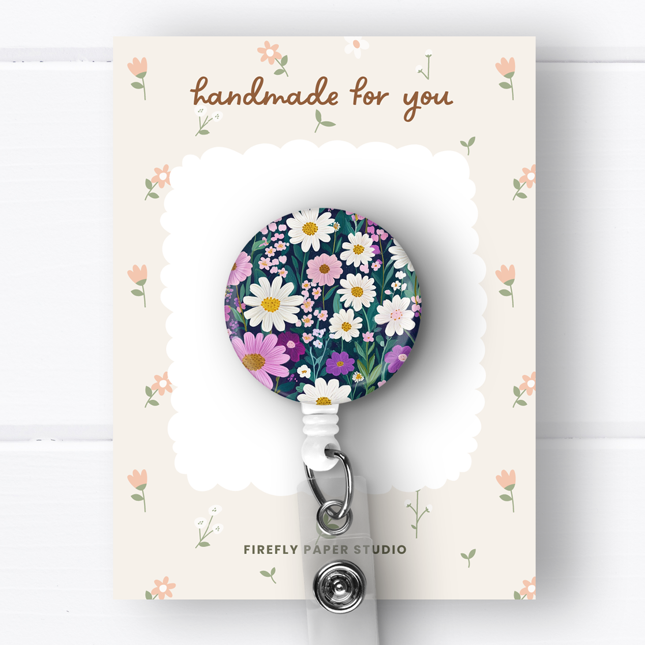 Purple Daisies Badge Reel