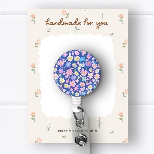 Lavender Daisies Badge Reel