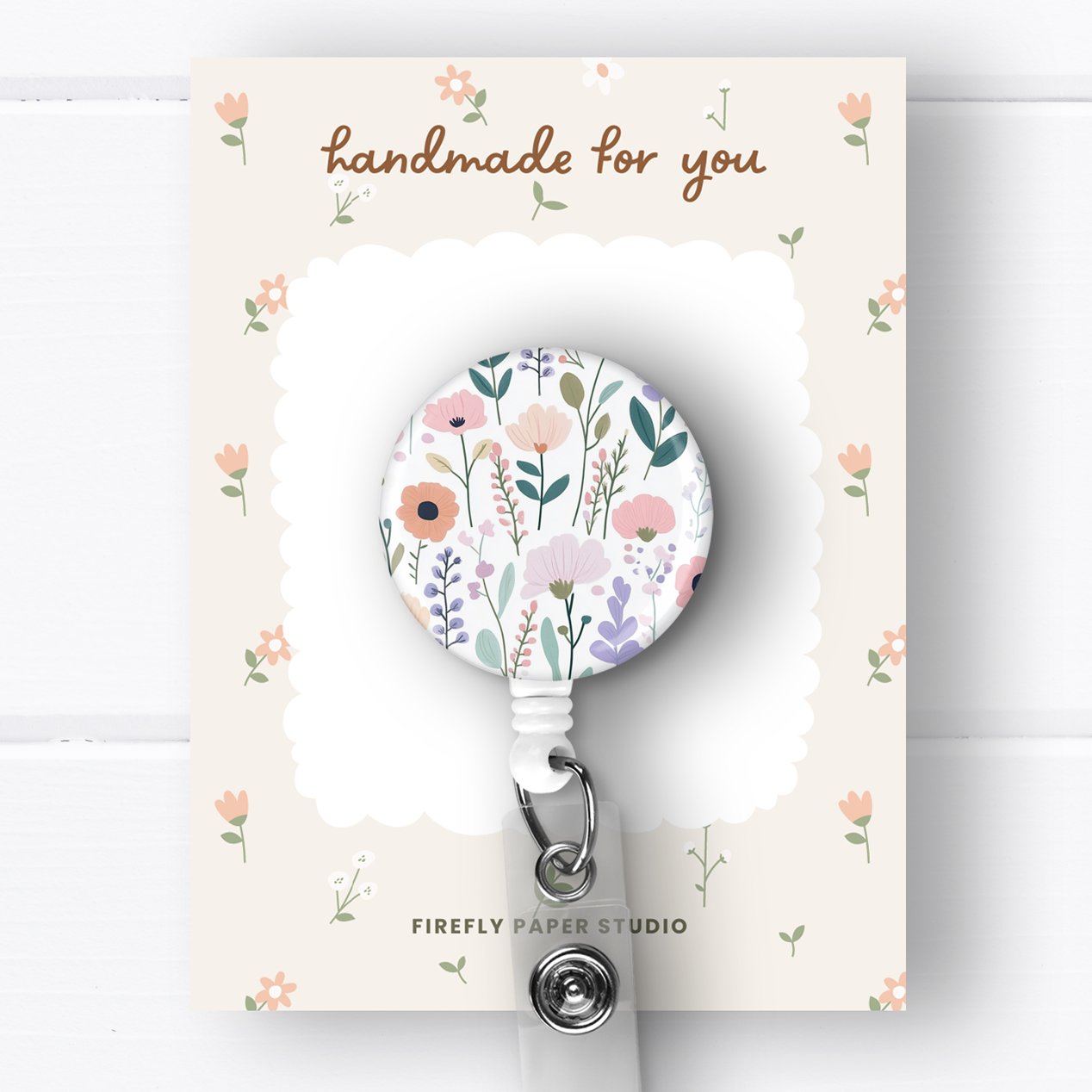 Pastel Floral Badge Reel