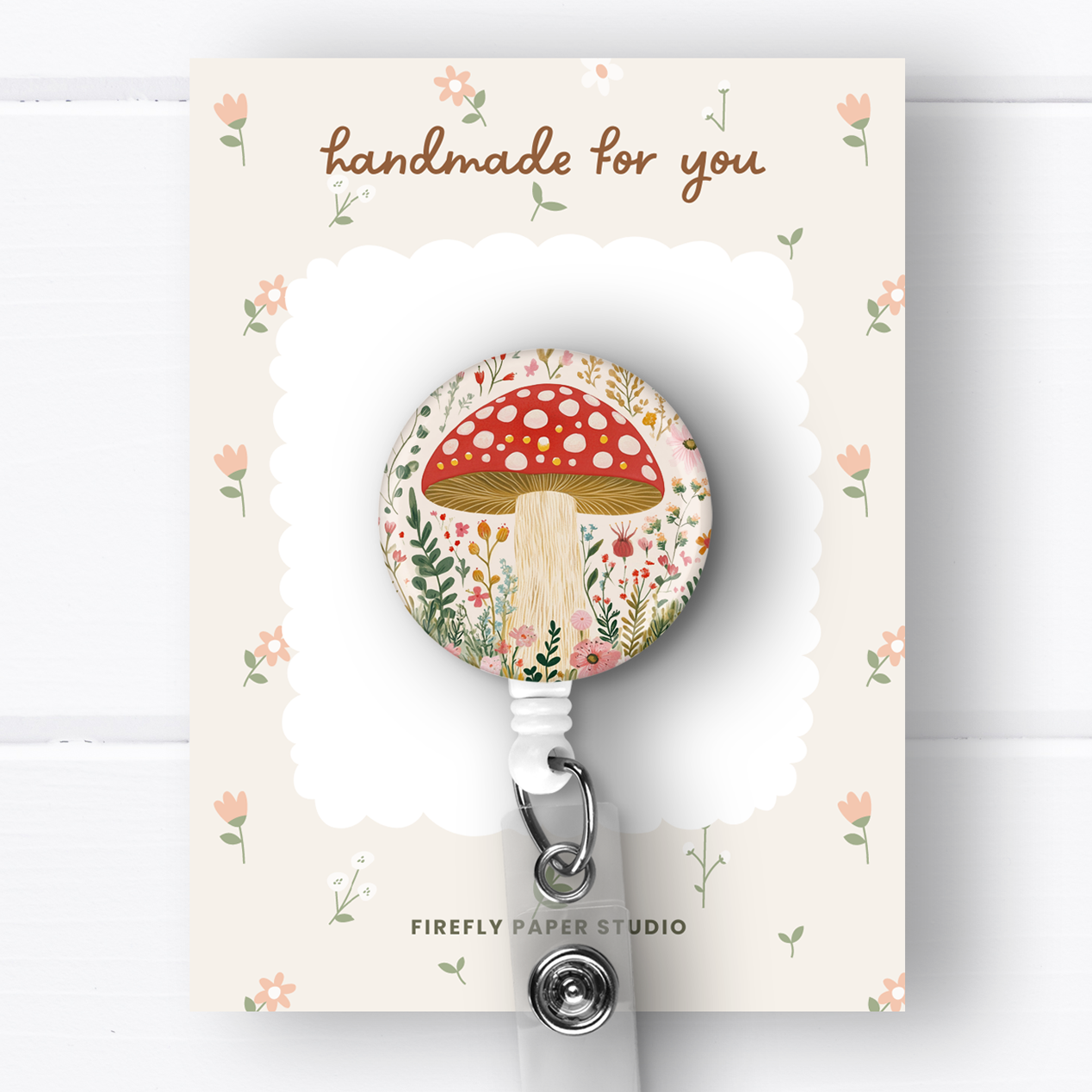 Mushroom Badge Reel