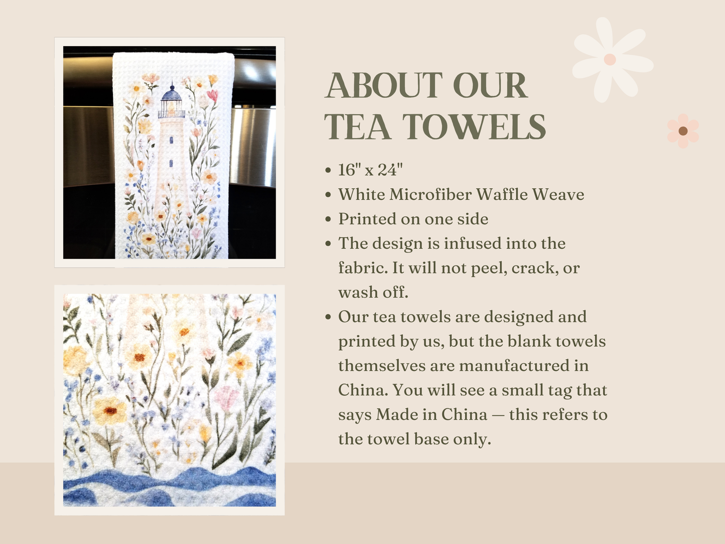 Coastal Lighthouse Tea Towel