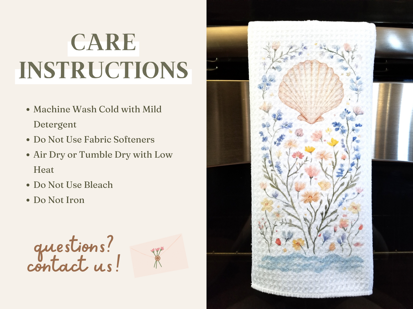 Coastal Seashell Tea Towel