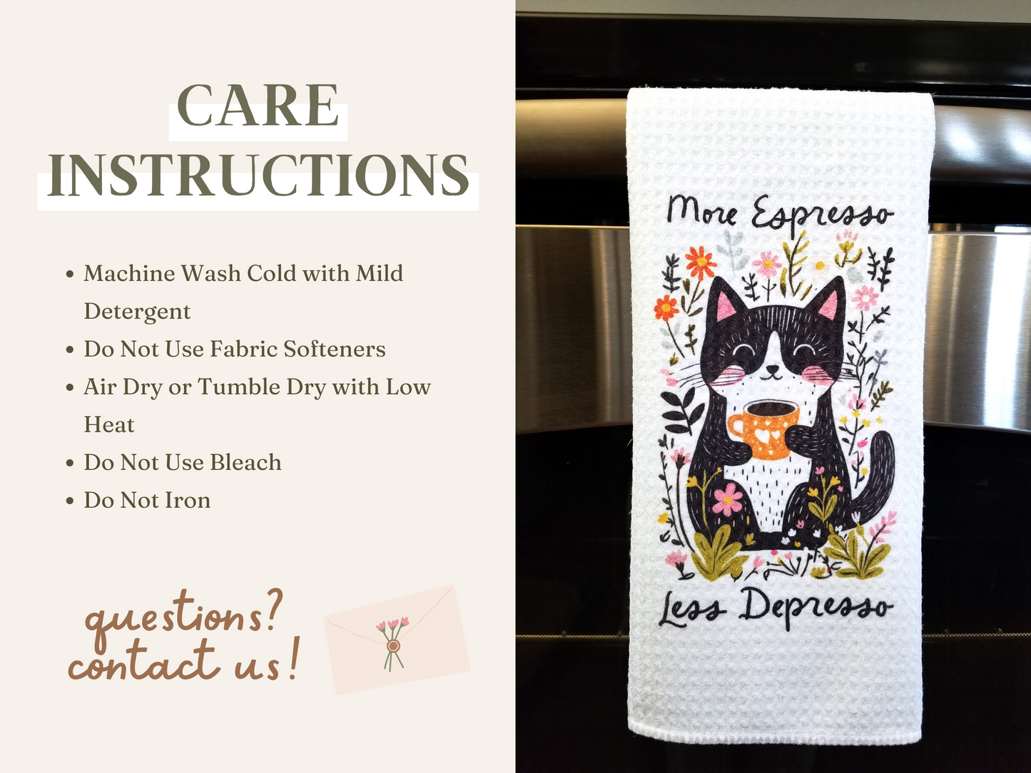More Espresso Less Depresso Tea Towel