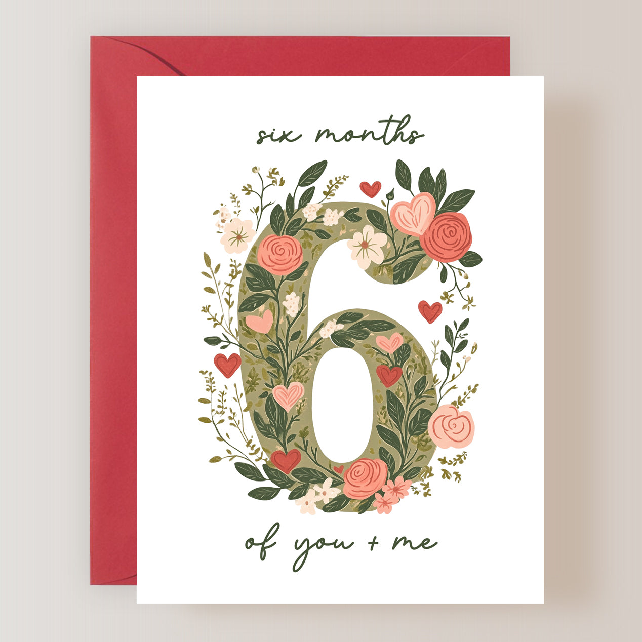 Six Months Of You + Me Card