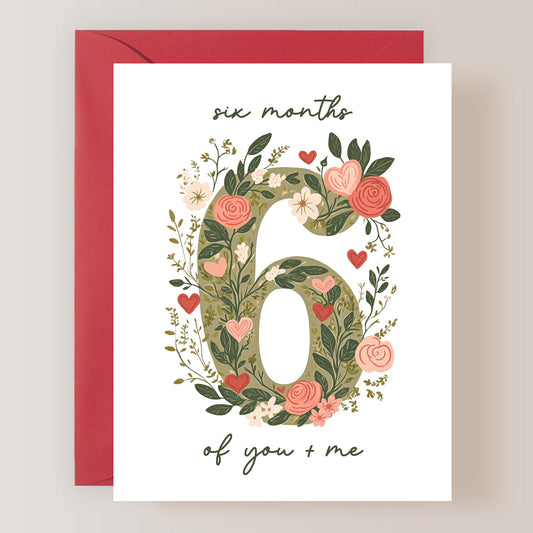 Six Months Of You + Me Card