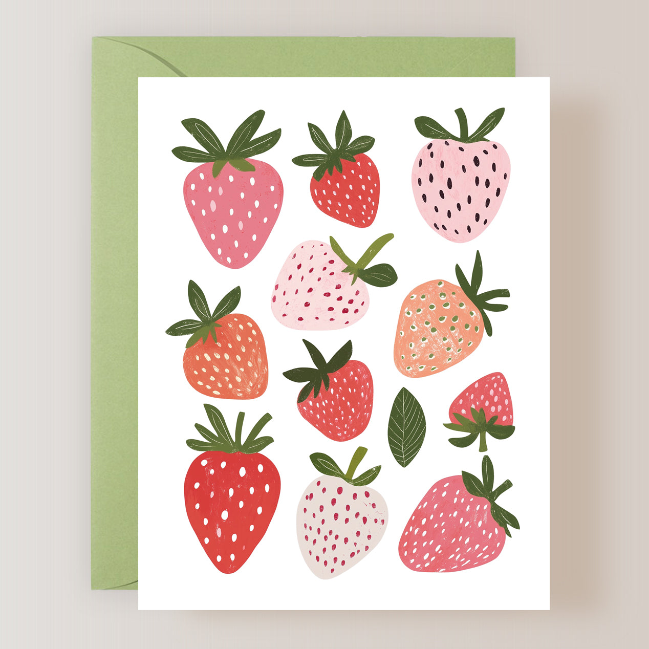 Set of 3 Strawberry Greeting Cards with Envelopes