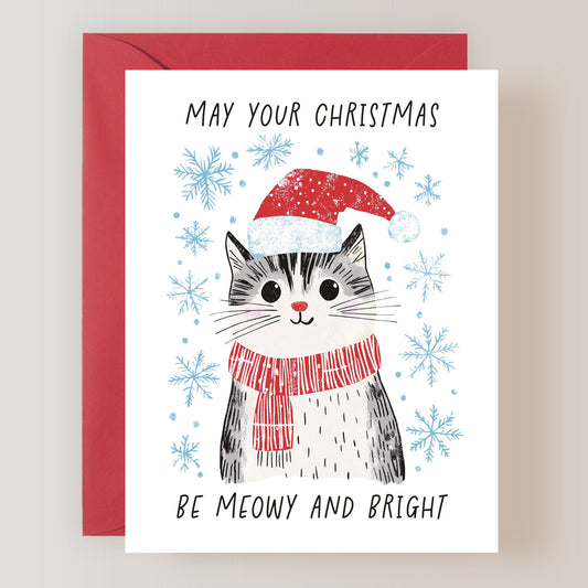 May Your Christmas Be Meowy and Bright Card