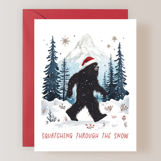 Squatching Through The Snow Card