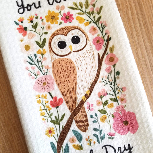 You Wash Owl Dry Tea Towel