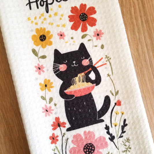 Ramen Cat Tea Towel