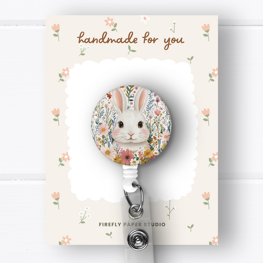 Floral Bunny Badge Reel