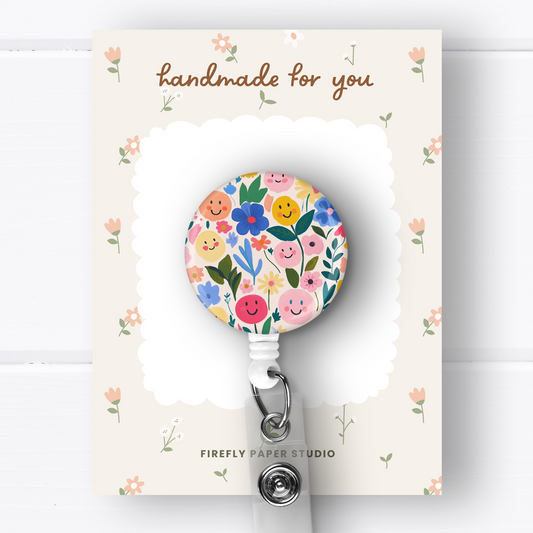 Happy Flowers Badge Reel