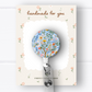 Blue Foral Badge Reel
