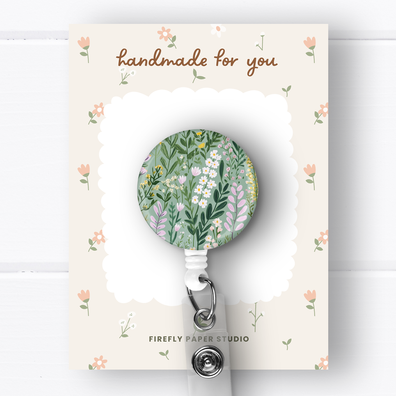 Greenery & Flowers Badge Reel