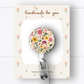 Pink Floral Mushroom Badge Reel