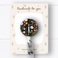 Black Floral Shot Badge Reel