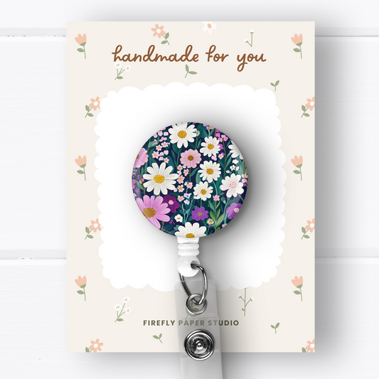 Purple Daisies Badge Reel