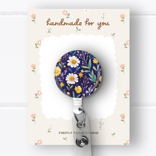 Dark Purple Daisy Badge Reel