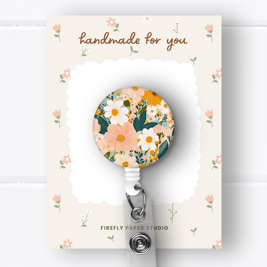 Yellow & Blush Floral Badge Reel