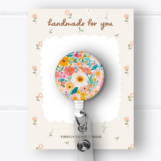 Spring Floral Badge Reel