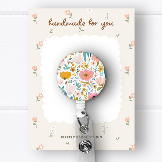 Spring Floral Badge Reel