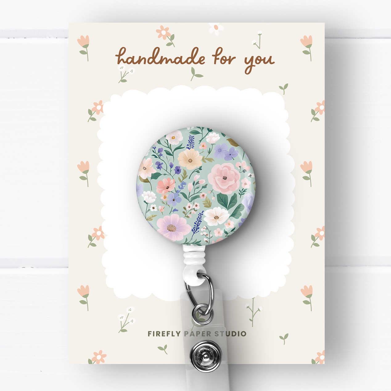Pastel Floral Badge Reel