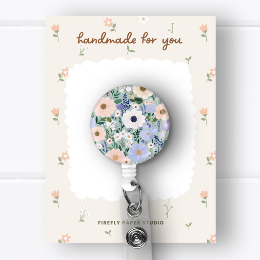 Pastel Floral Badge Reel