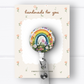 Rainbow & Flowers Badge Reel