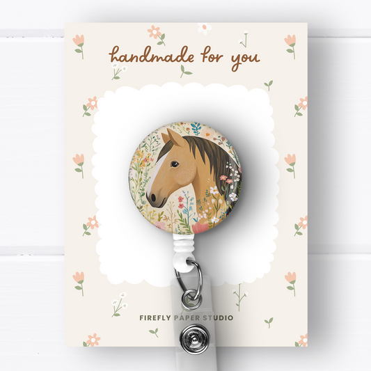 Brown Horse Badge Reel