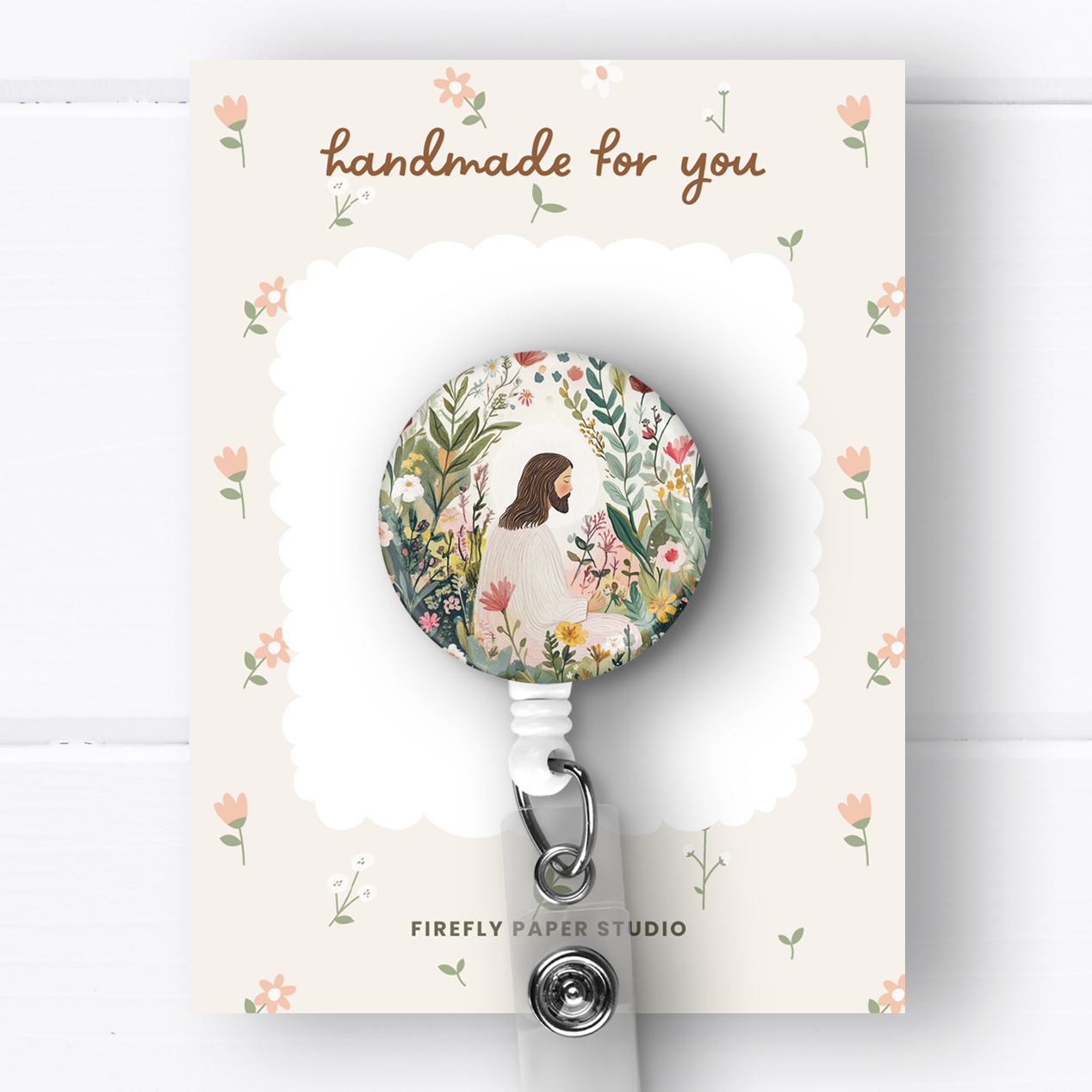 Jesus In Flowers Badge Reel