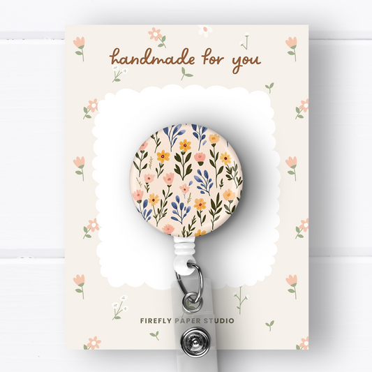 Pink, Blue & Yellow Badge Reel