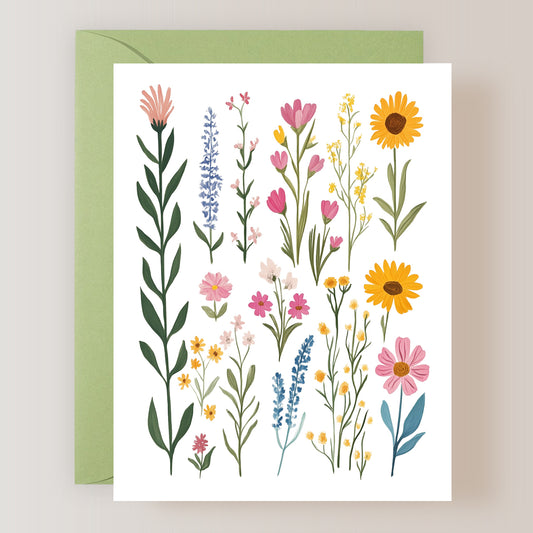 Set of 3 Wildflower Greeting Cards with Envelopes