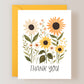 Set of 3 Sunflower Thank You Cards with Envelopes