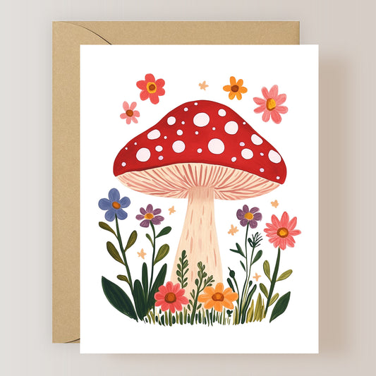 Set of 3 Mushroom Greeting Cards with Envelopes