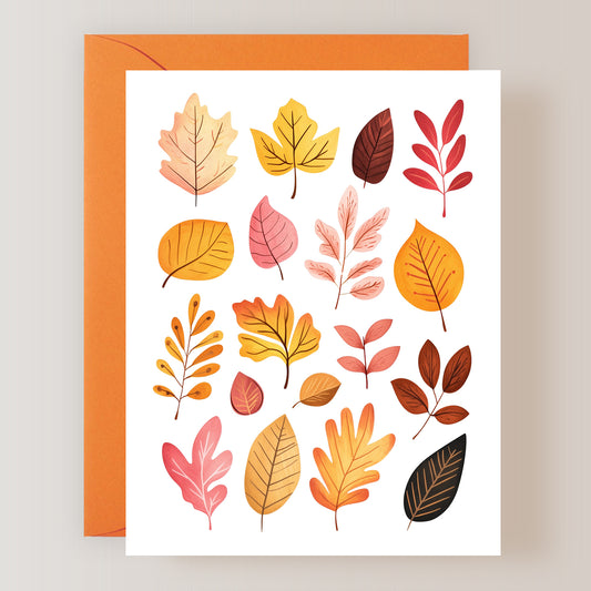 Set of 3 Autumn Leaves Greeting Cards with Envelopes