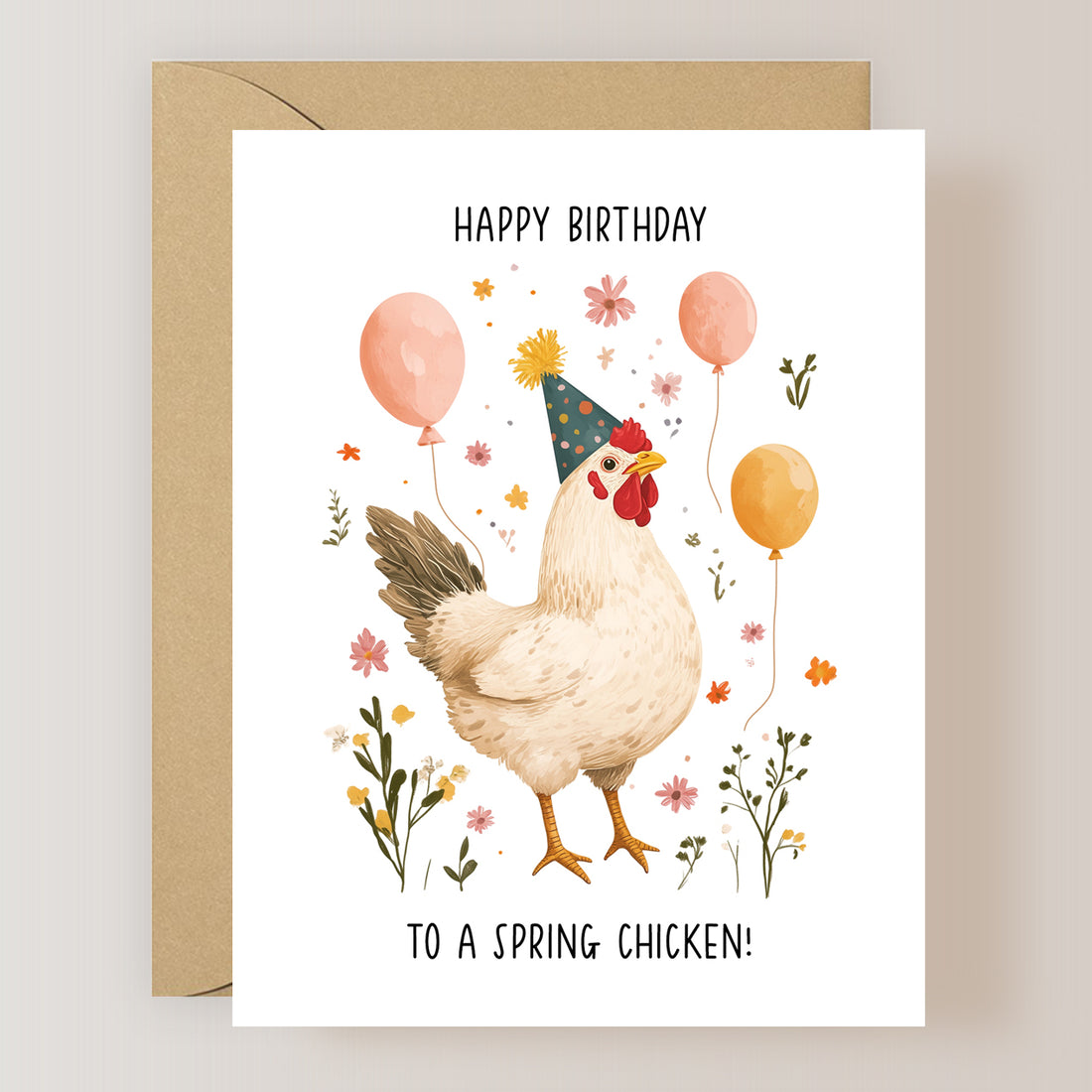 Happy Birthday To A Spring Chicken Card – Firefly Paper Studio