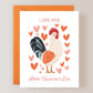 Rooster Valentine's Day Card